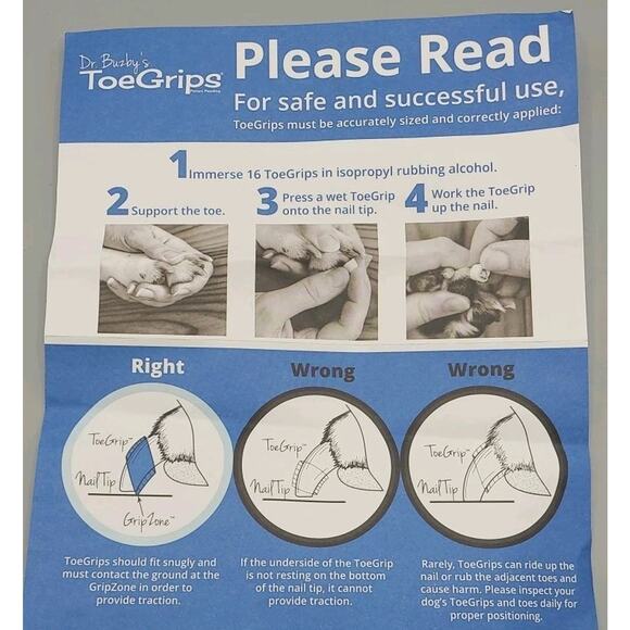 NEW Dr Buzby's ToeGrips Dog Nail Grips Instant Traction ALL SIZES AVAILABLE - Picture 6 of 7